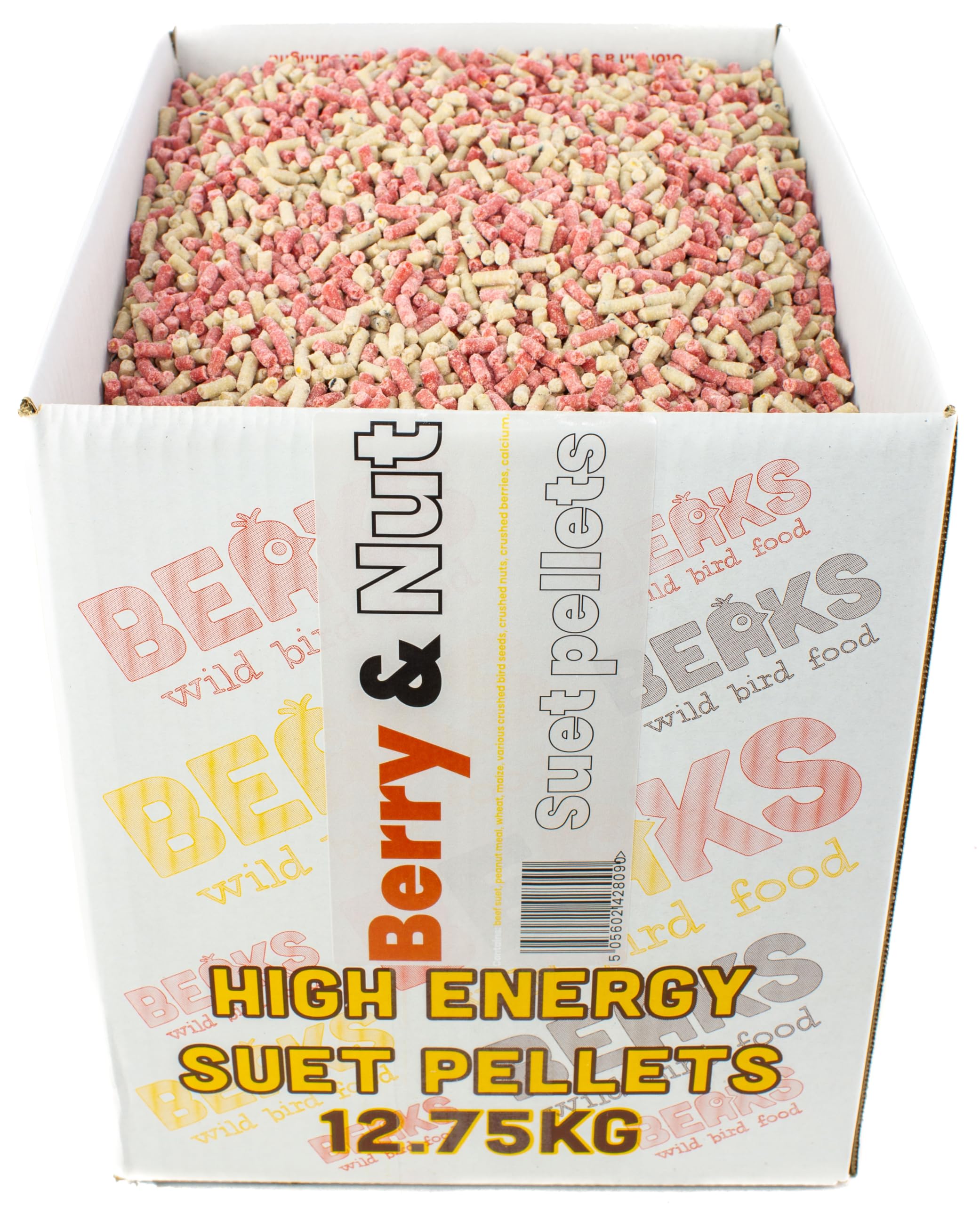 BEAKS BERRY & NUT suet feed pellets for wild birds 12.75kg box with free pp