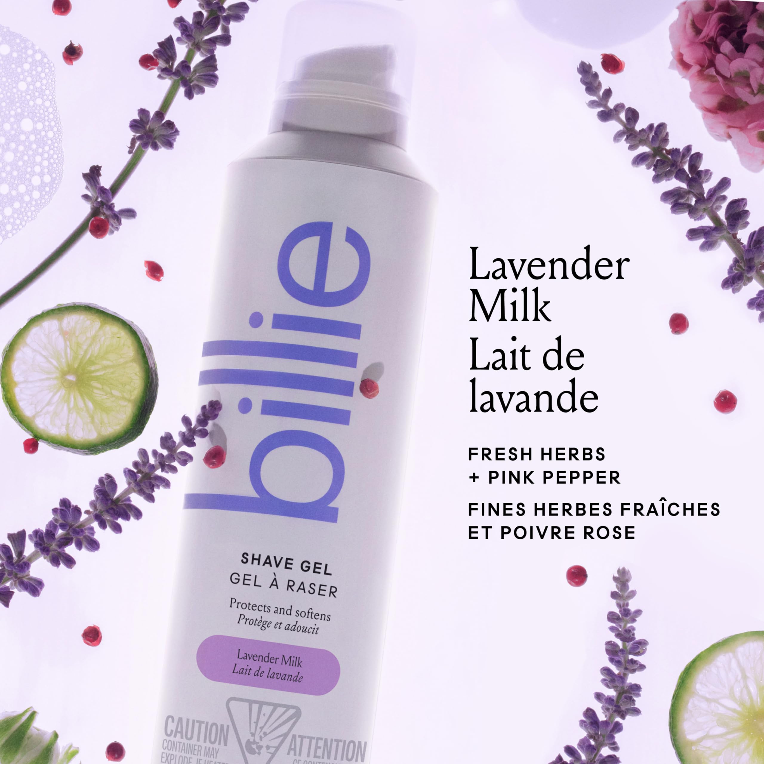 Billie Foaming Shave Gel Lavender Milk | Shaving Gel for Women