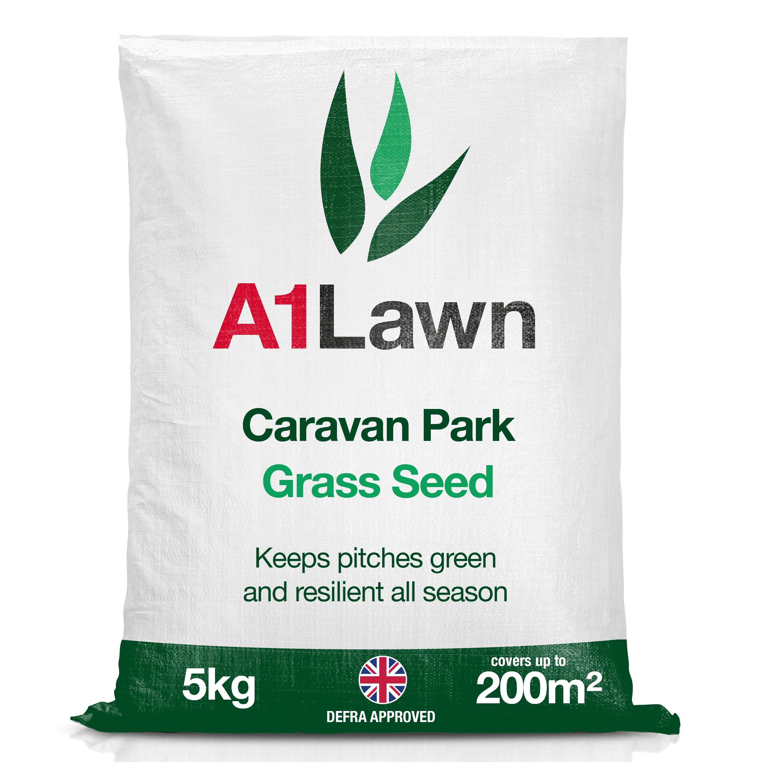 A1 Lawn, Caravan Park Grass Seed - Extremely Hard-Wearing & Fast Establishing, Professional DEFRA, FERA & SASA Certified Mix, 5kg