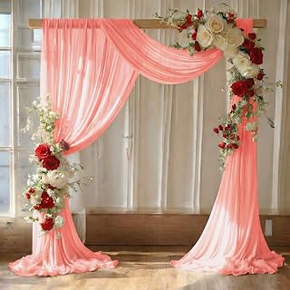 Pack of 1 Wedding Arch Drape Panel Fabric 30" x 30ft - Peach