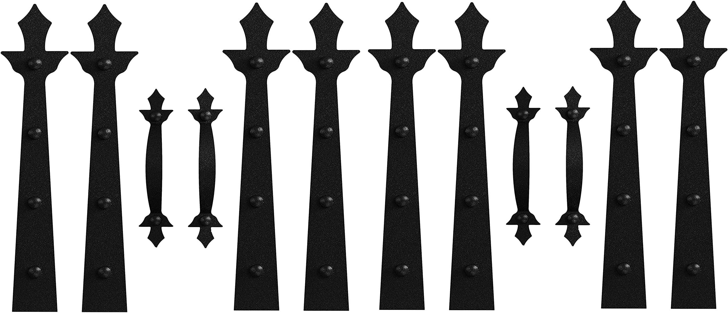 GoldenGecko Magnetic Garage Door Decorative Hardware, Magnetic Garage Door Decorative Hinges and Handle for 2 car Garage | Black