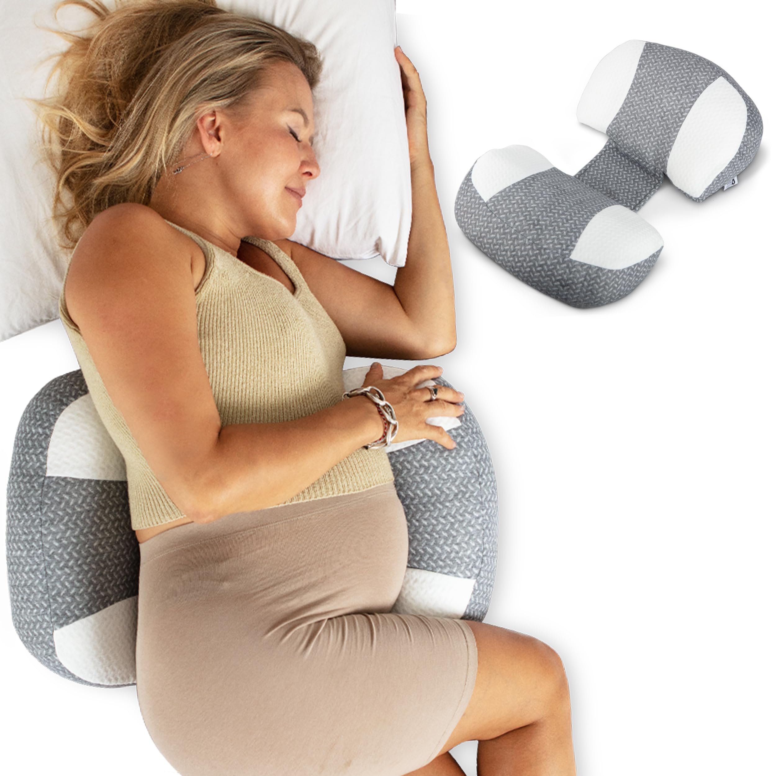 Plus Sized Pregnancy Pillow for Sleeping - Belly, Hip, Back Support for Pregnant Women -Maternity Wedge Pillow for Reducing Pregnancy Fatigue- Adjustable and WashableOEKO-TEX STANDARD 100