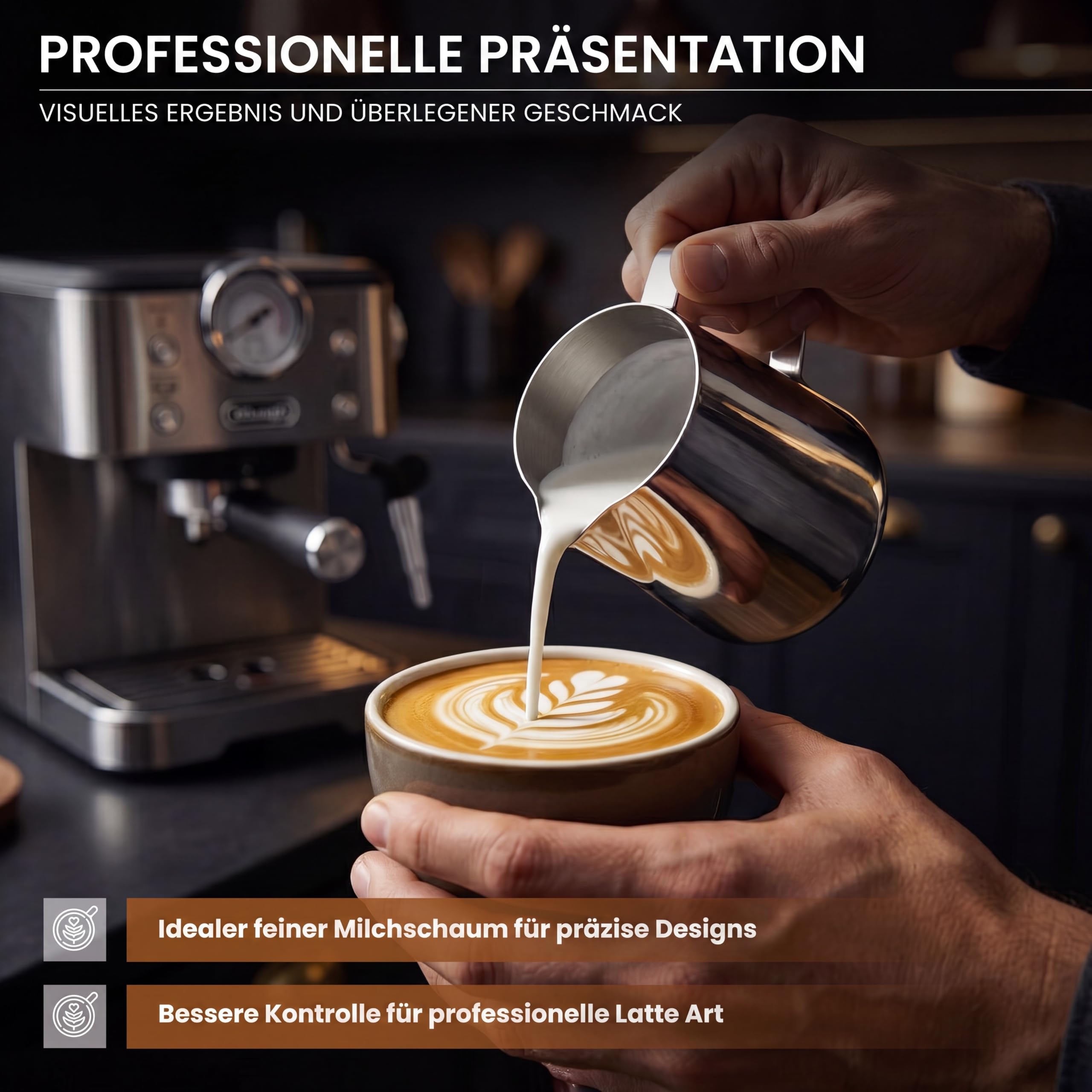 Dampfdüse 1 mm für De'Longhi Dedica EC680 EC685 und EM450.M | Dampfdüse aus Edelstahl für Espressomaschine | Upgrade Latte Art