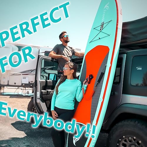 Miniatura 8 de Freein Kayak SUP - Tabla de remo inflable ISUP de 10 pies10 pies 6 pulgadas11 pies, adaptador de bomba, bomba de doble acción, 2 palas, aletas