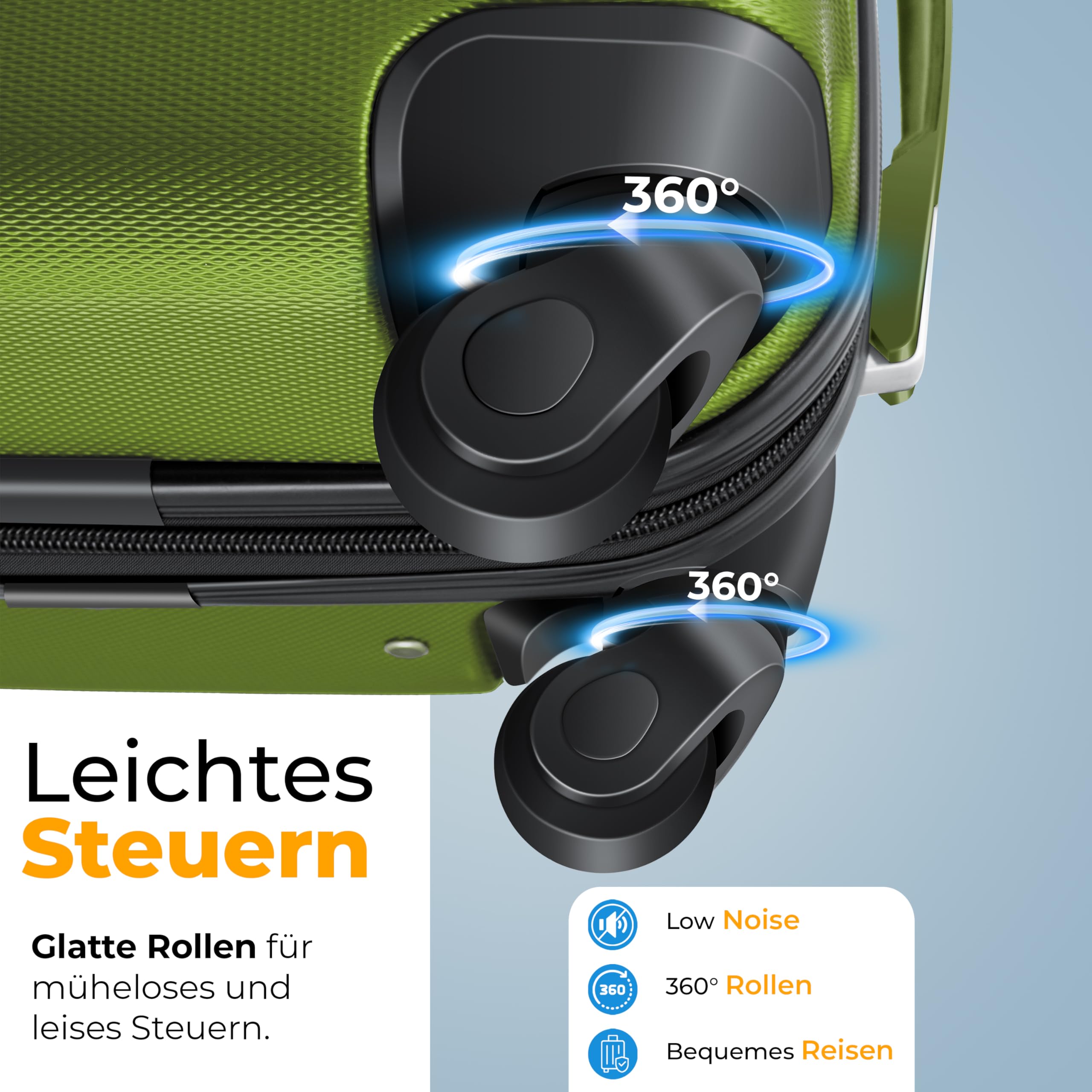 KESSER® Set di 4 valigie da viaggio - trolley - valigie rigide - bagaglio da viaggio - valigie a guscio rigido S-M-L-XL