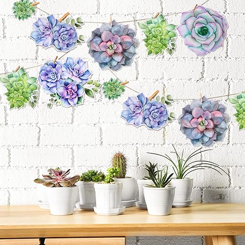 Miniatura 5 de 54 piezas de recortes de suculentas, elegantes tableros de anuncios, recortes de plantas suculentas, recortes de papel, decoración para niños,