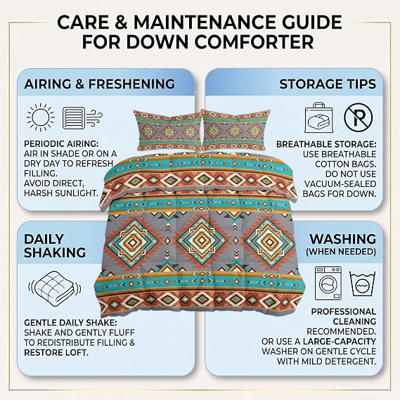 Rhombus Herringbone Starburst Pattern Coverless Duvet Queen 3 Pieces