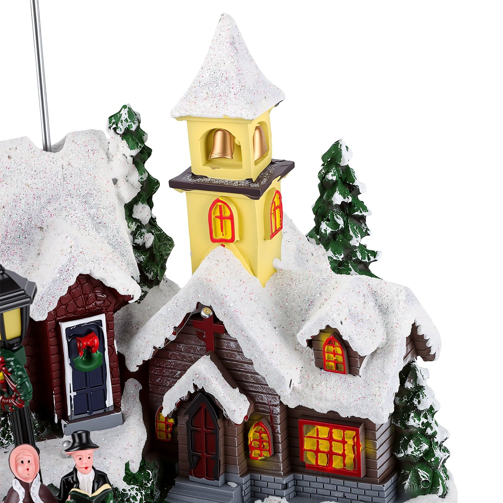 Scena del Villaggio di Natale Animato a LED, Decorazione Illuminata