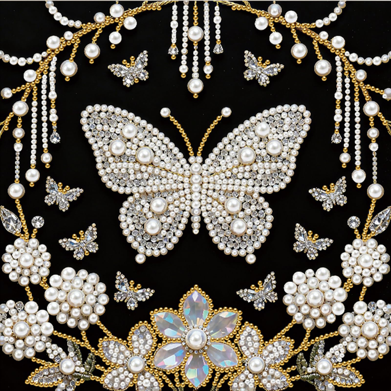 5D Pearl Painting Kits for Adults, 25x25cm DIY Pearl Gem Art Diamond Painting Kits for Beginners, Creativity DIY Pearls Dot Paintings, Home Decor Diamond Dots Paintings Picture Arts Craft-ZZH030