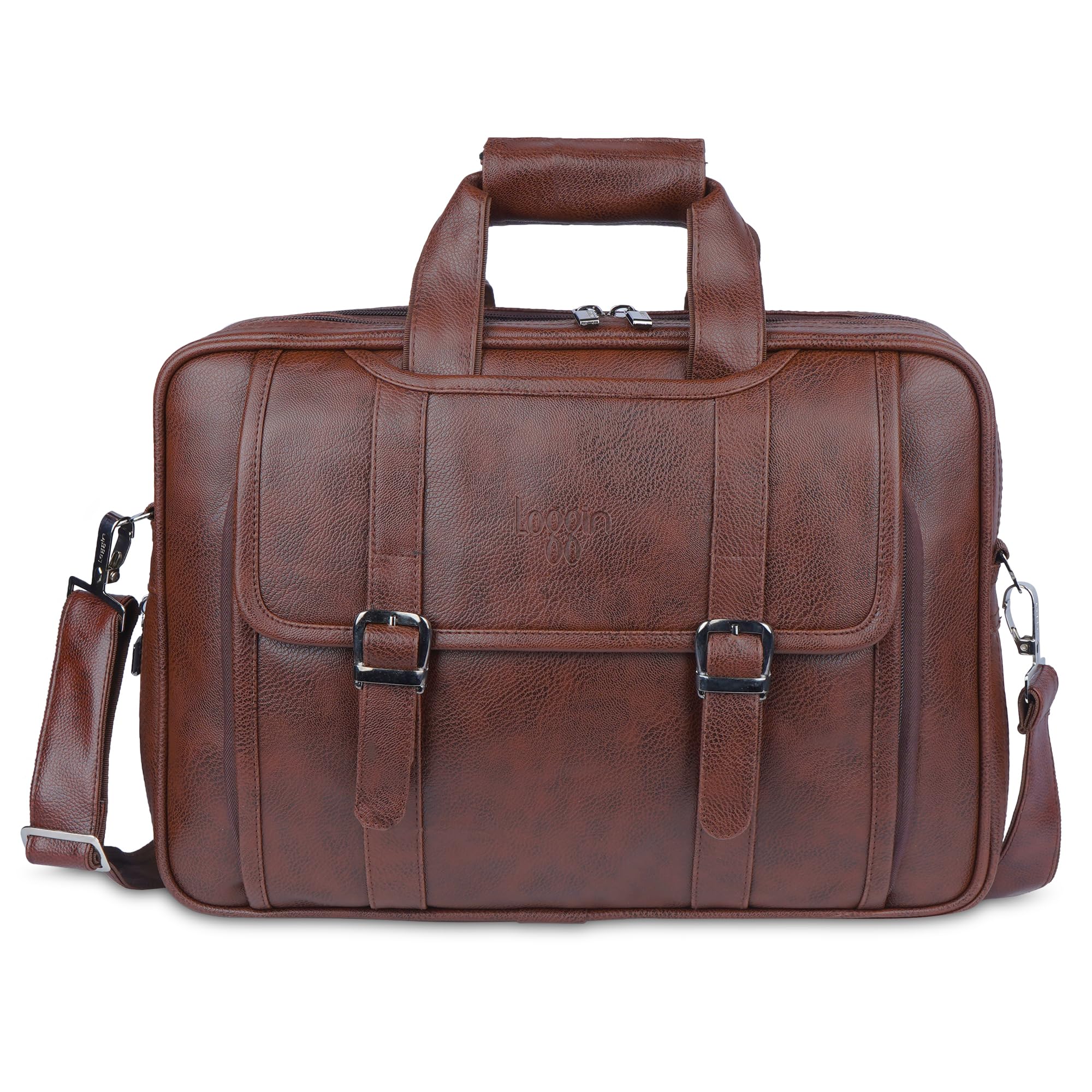 LOGGIN Faux Leather Briefcase Satchel Bag for Men, WaterResistant Travel Office Messanger Luggage Laptop Tablet Sleeve Bag, Fits Upto 17" Laptop (IB110) (Brown) (B0CV5V11K6) Amazon Price History, Amazon Price Tracker