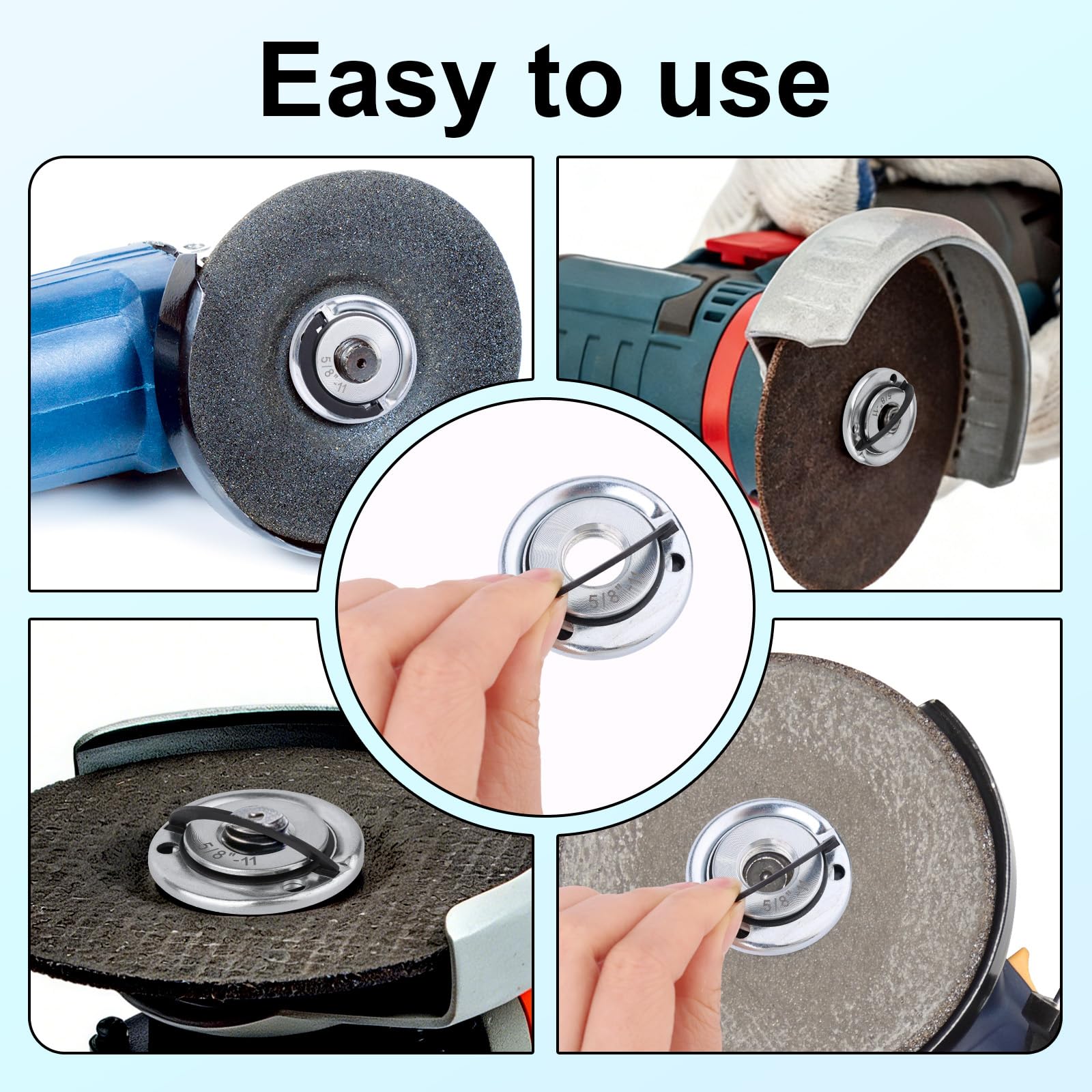 2 Pezzi Filettatura 5/8"-11 Dadi Flangiati per Smerigliatrice Angolare, Metallo Bloccaggio Rapido Dado per Smerigliatrice Angolare for il Fissaggio di Dischi da Taglio