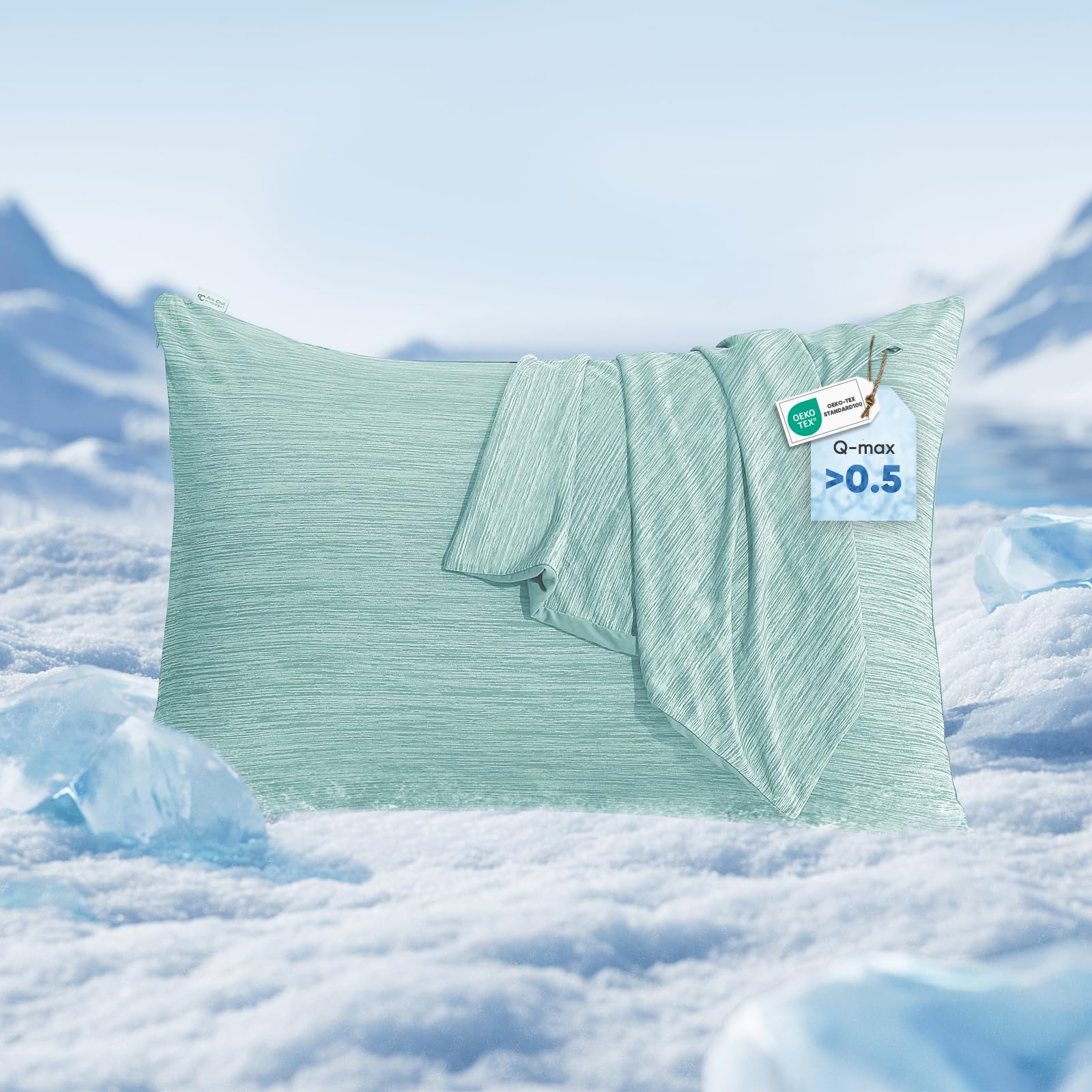 Marchpower Cooling Pillow Cases for Hot Sleepers, Japanese Arc Chill Cooling Pillow Cases Zipper, Cool Pillow Cases King Pillowcase Breathable