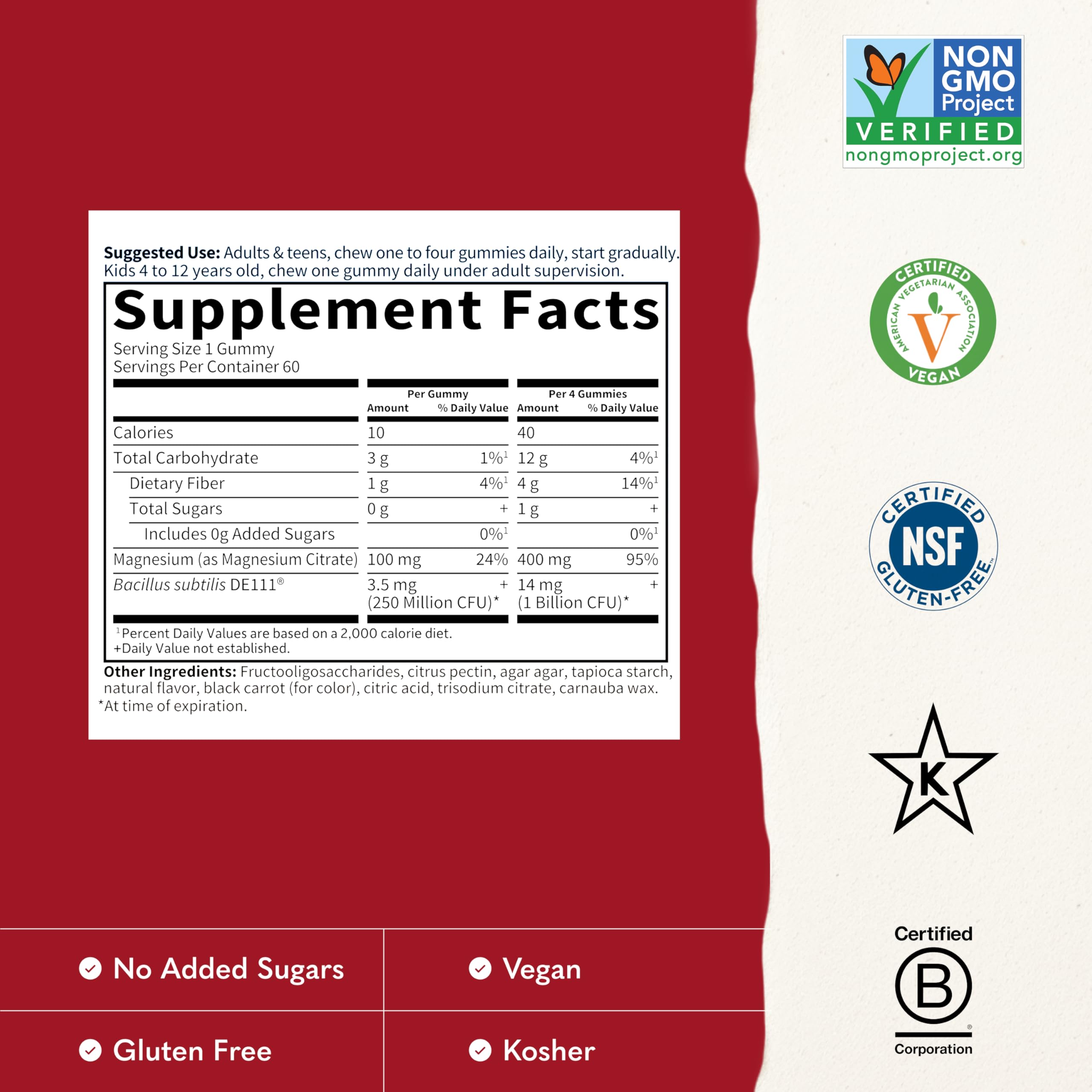 Garden of Life Dr. Formulated Magnesium Gummies, Raspberry Flavor, 60ct — Amazon image 4