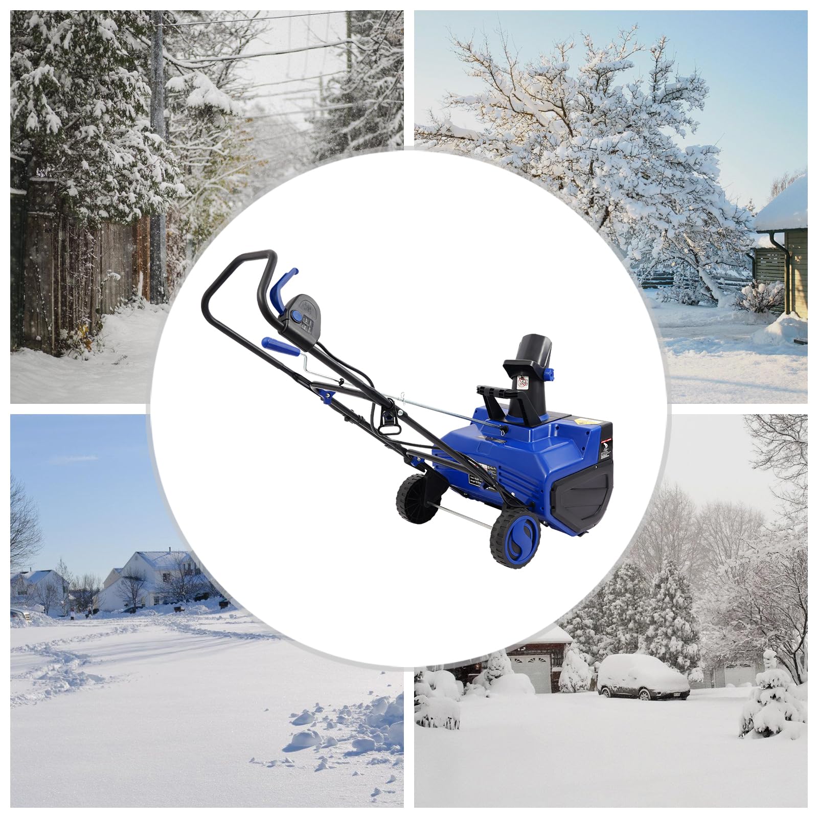 Spazzaneve elettrico da 2400 W con larghezza di 56 cm, altezza di lancio, 7,6 m, spazzaneve per casa e cortile, spazzaneve elettrico con illuminazione a LED e 180°, per casa, manutenzione stradale