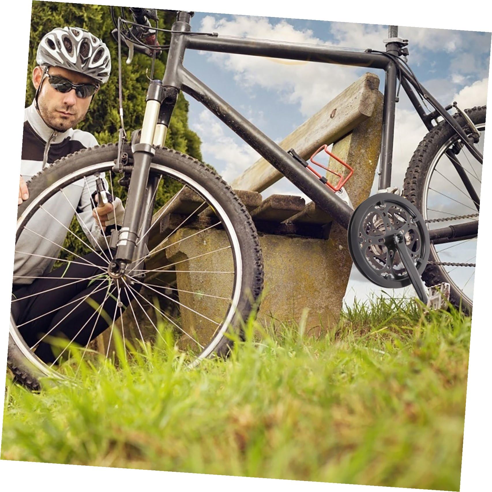 Veemoon Guarnitura Singola Manovella in Ferro 170 Mm 52 Denti per Bici da Corsa e Bici a velocità Singola Ingranaggio Ruota Dentata Resistente e Scatto Fisso