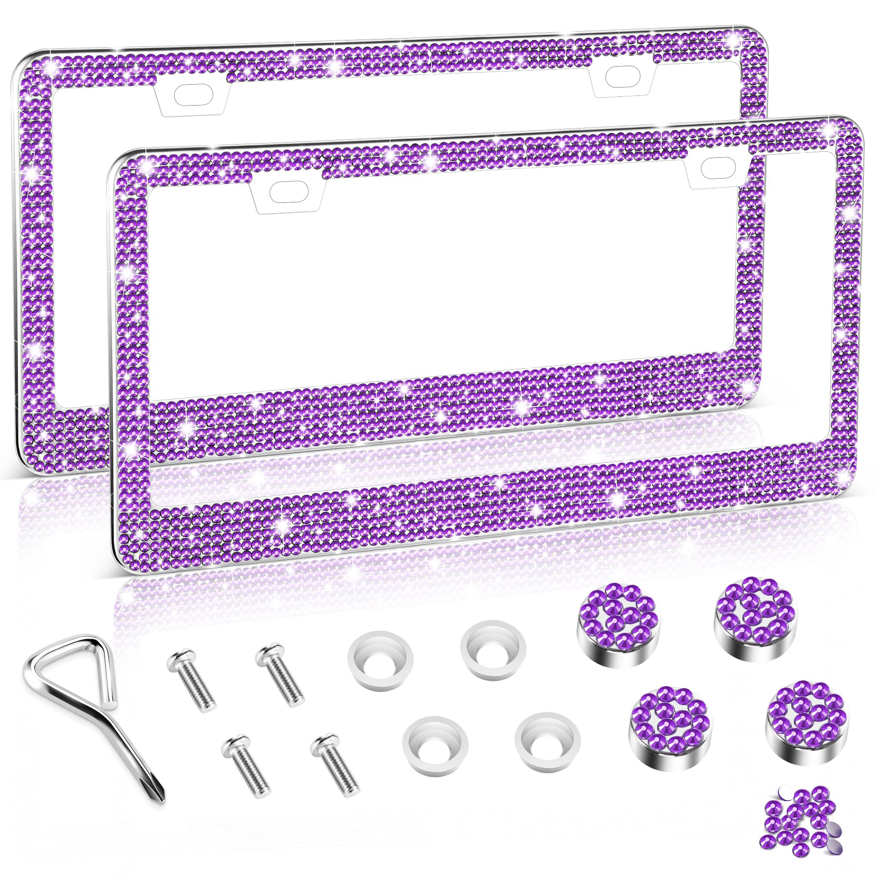 Amazon.com: Amiss Bling License Plate Frame for Women, 2Pack