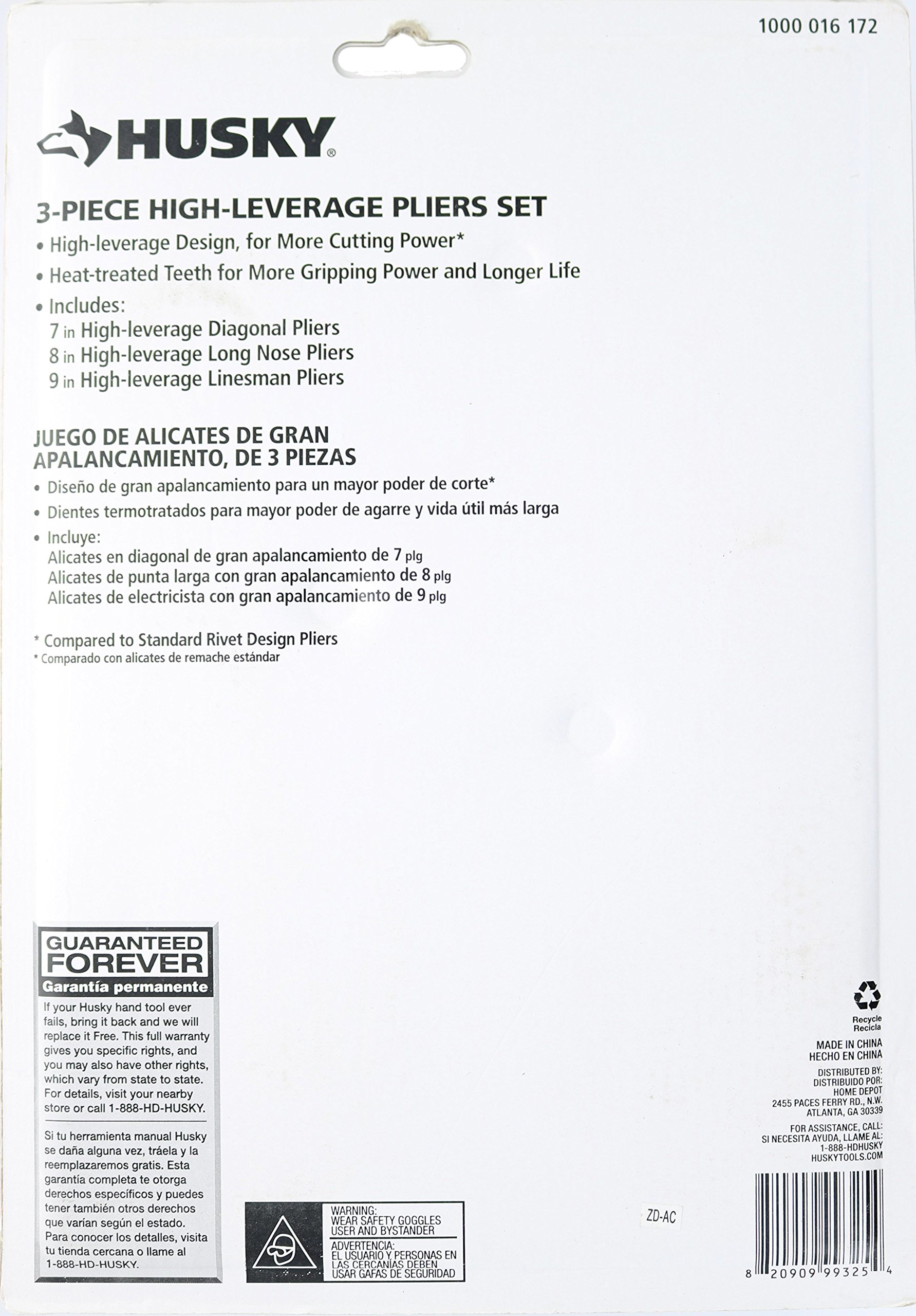 Husky 3-piece High-leverage Pliers Set