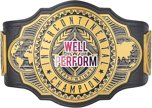 Intercontinental World Heavyweight Wrestling Championship Title Belt Réplica de cinturón de título de campeonato universal, tamaño adulto, dorado,