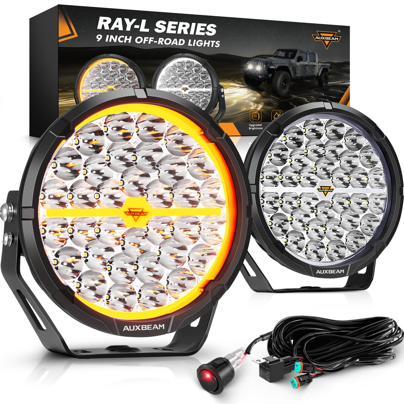 Auxbeam RAY-L Series 9 Inch LED Off-Road Lights 318W 34180LM, with