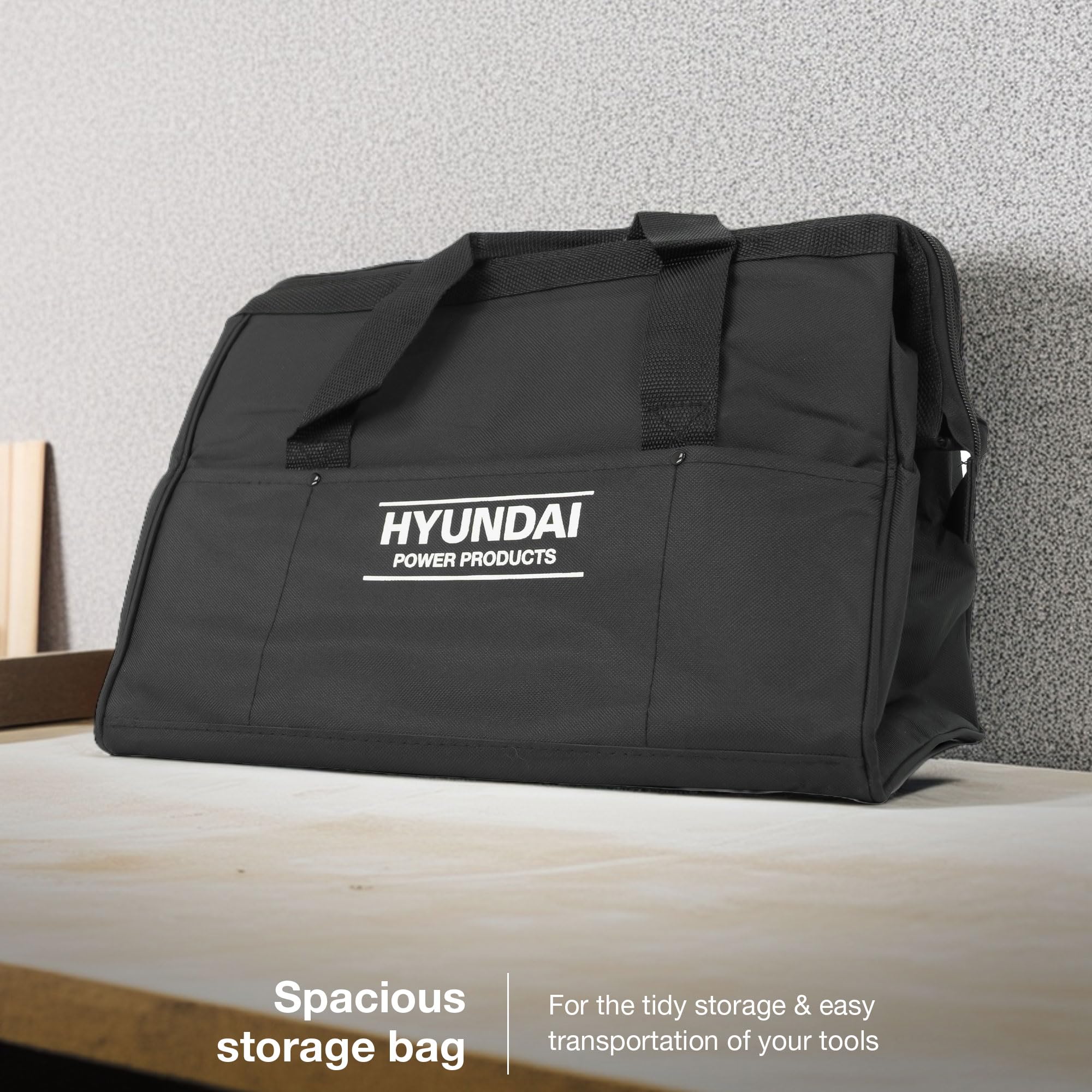 Hyundai Juego de taladro inalámbrico de 20 V, taladro de martillo de 60 Nm y destornillador de impacto de 230 Nm, kit sin escobillas con 2 baterías de 2.0 Ah, cargador de 2 A