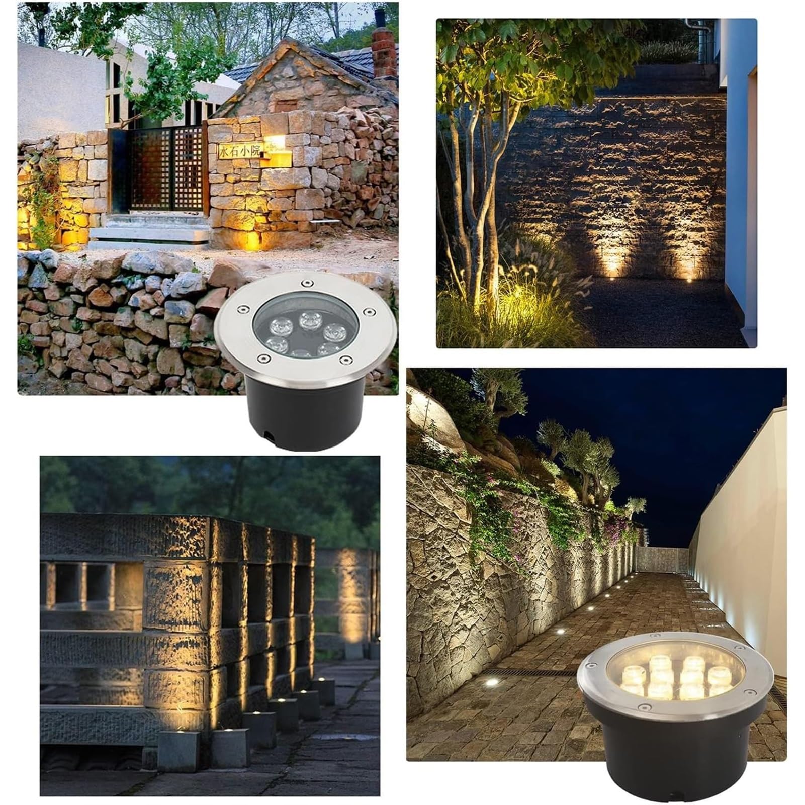 Luces De Paisaje Submarino - Foco LED Piscina, Foco Sumergible IP68, Foco Sumergible LED con Cambio De Color RGB, para Jardín, Focos De Piscina, con Mando A Distancia(12V,12w)