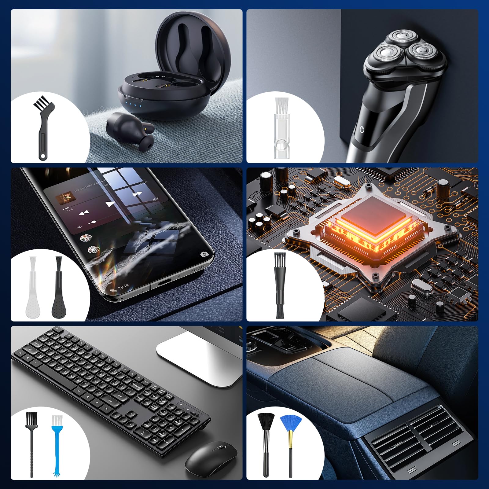 Soplador de Polvo Eléctrico,180000 RPM,2025 Aire Comprimido Limpieza PC con Luz Auxiliar LED Light/Potente 4 Velocidades/Iluminación para Ordenadores, Coches, Teclado
