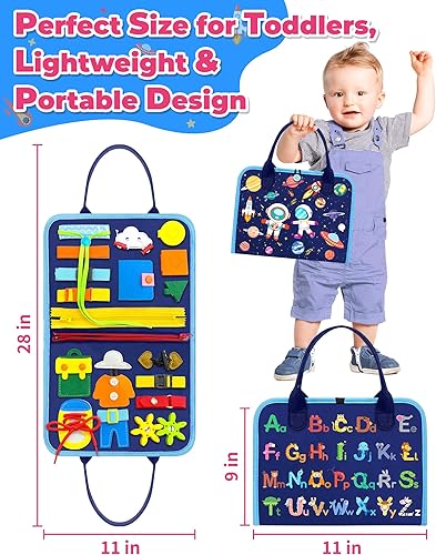 Miniatura 6 de Gojmzo - Tablero de actividades Montessori, para niños de 1, 2, 3 o 4 años, ideal como regalo de cumpleaños, sensorial, juguete educativo de