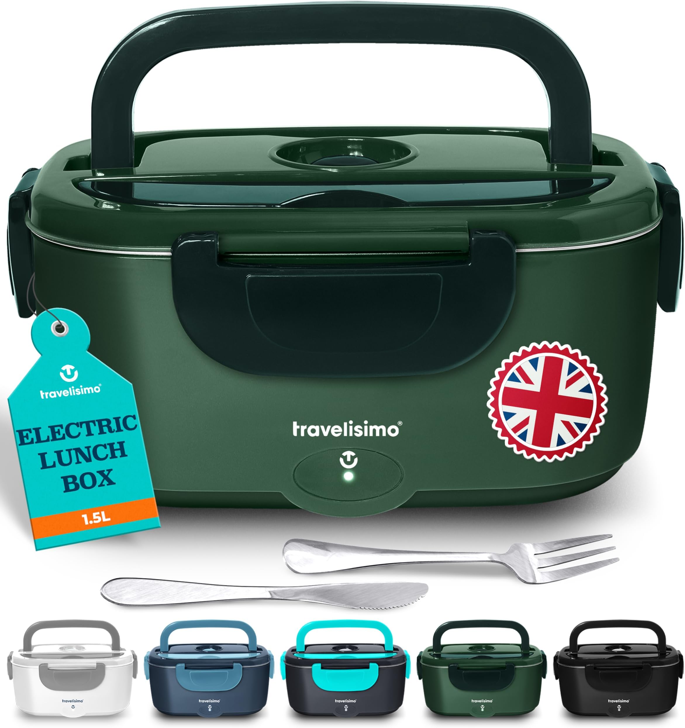 Heated Lunch Box 100W Electric Lunch Box Food Heater 1.5L Self Heating Lunchbox for Travel & Office, 12V/24V/230V Heated Lunch Boxes for Adults Stainless Steel Car Electric Lunchbox