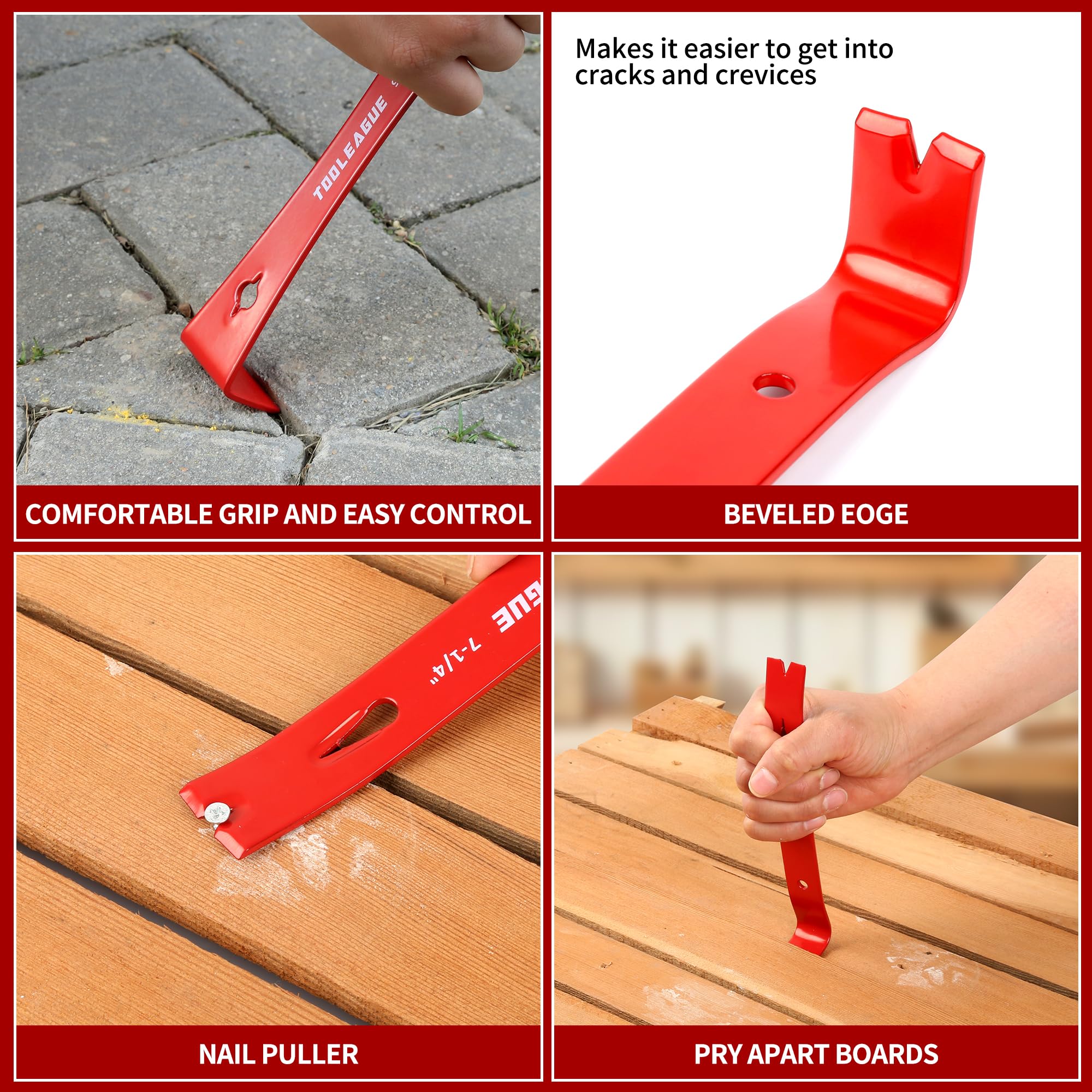 Mini Pry Bar Set - 3 Tools for Woodworking & More -4