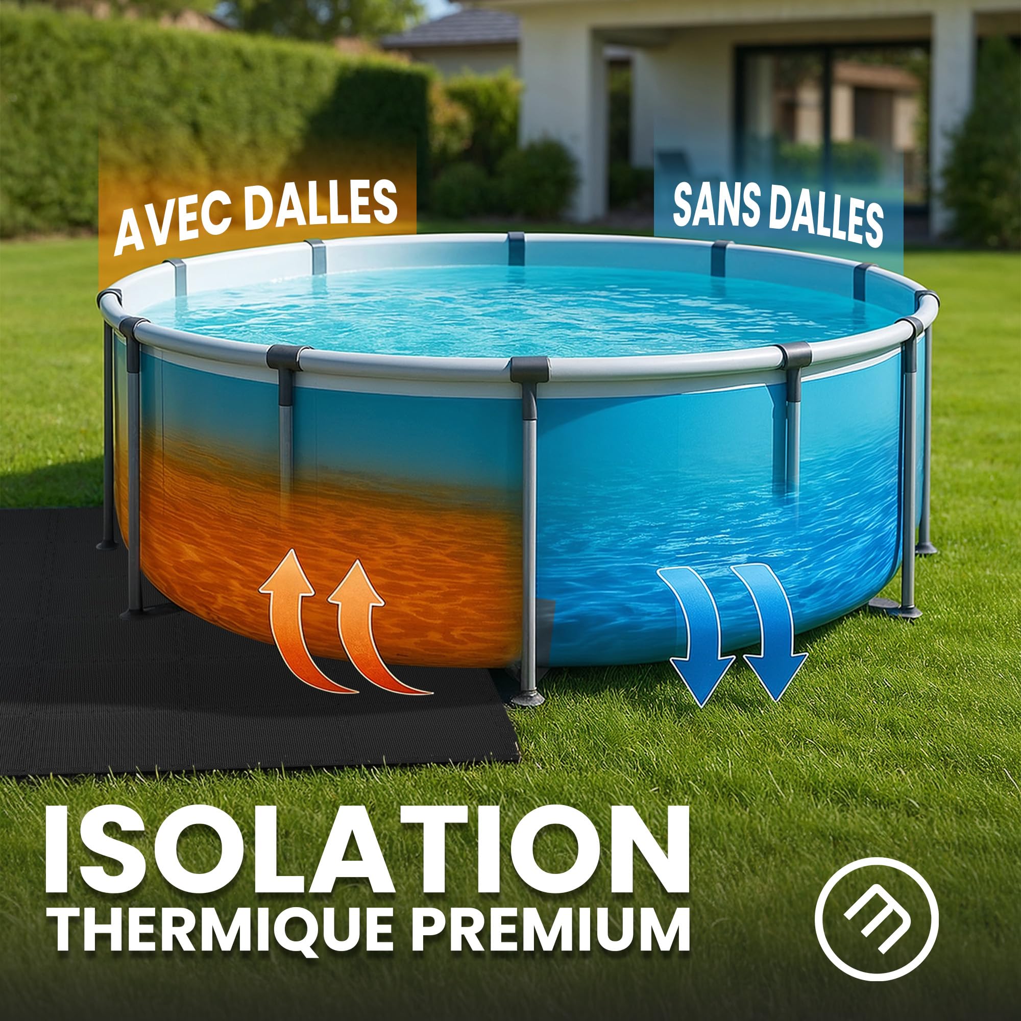 bemaxx Tapis de Protection pour Piscine Tapis de Sol Pool - Set de 18 Tapis EVA sous-Couche Tapis Puzzle Dalles de Piscine Plaques de Piscine Film de Sol Protection du Sol Bassin pour Enfants - Noir
