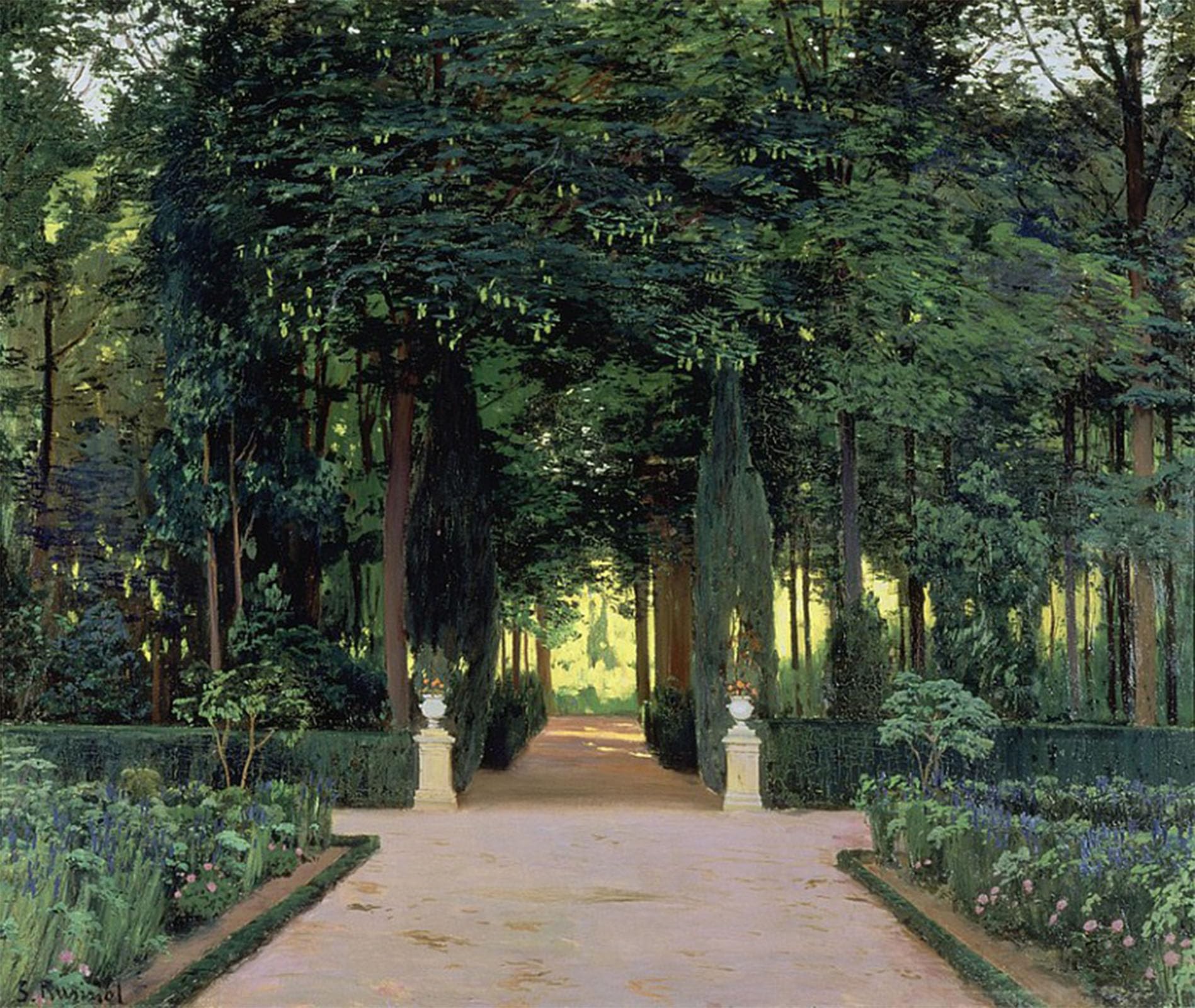 SERENDIPITP Abstract Painting Mural Print Picture Wall Decor Painting Gardens of Aranjuez by Santiago Rusiñol Vintage Wall Artwork for Home Decor 60x90cm