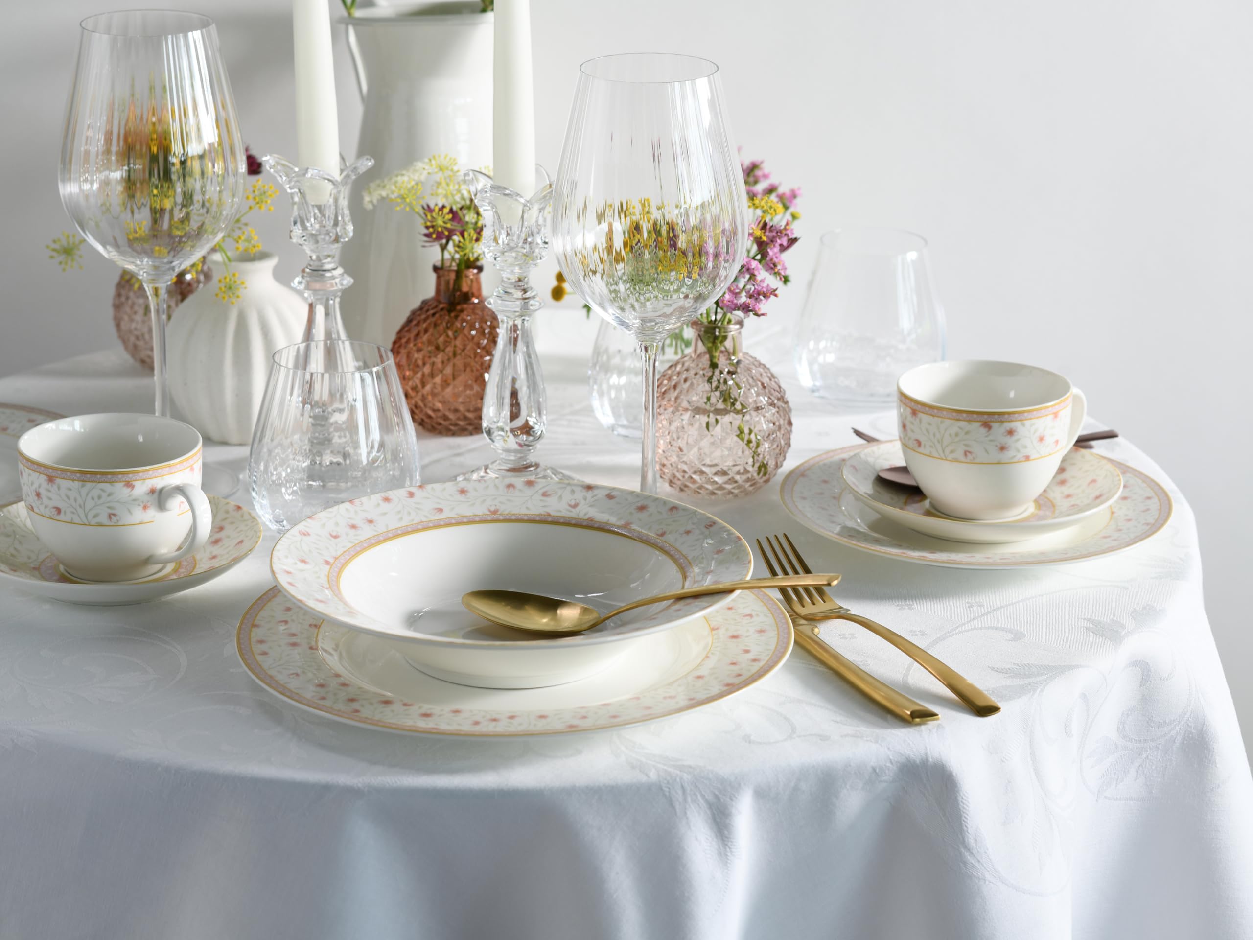 CreaTable, 17529, Serie Emilia (New Bone China), 30-teiliges Geschirrset, Kombiservice aus Porzellan, spülmaschinen- und mikrowellengeeignet, Qualitätsproduktion