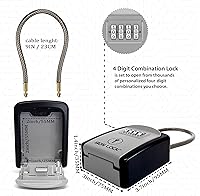 Vista 3 de Iron Lock ® - Caja de bloqueo de llaves portátil con grillete de cable extraíble para interiores y exteriores, impermeable, combinación de 4 dígitos