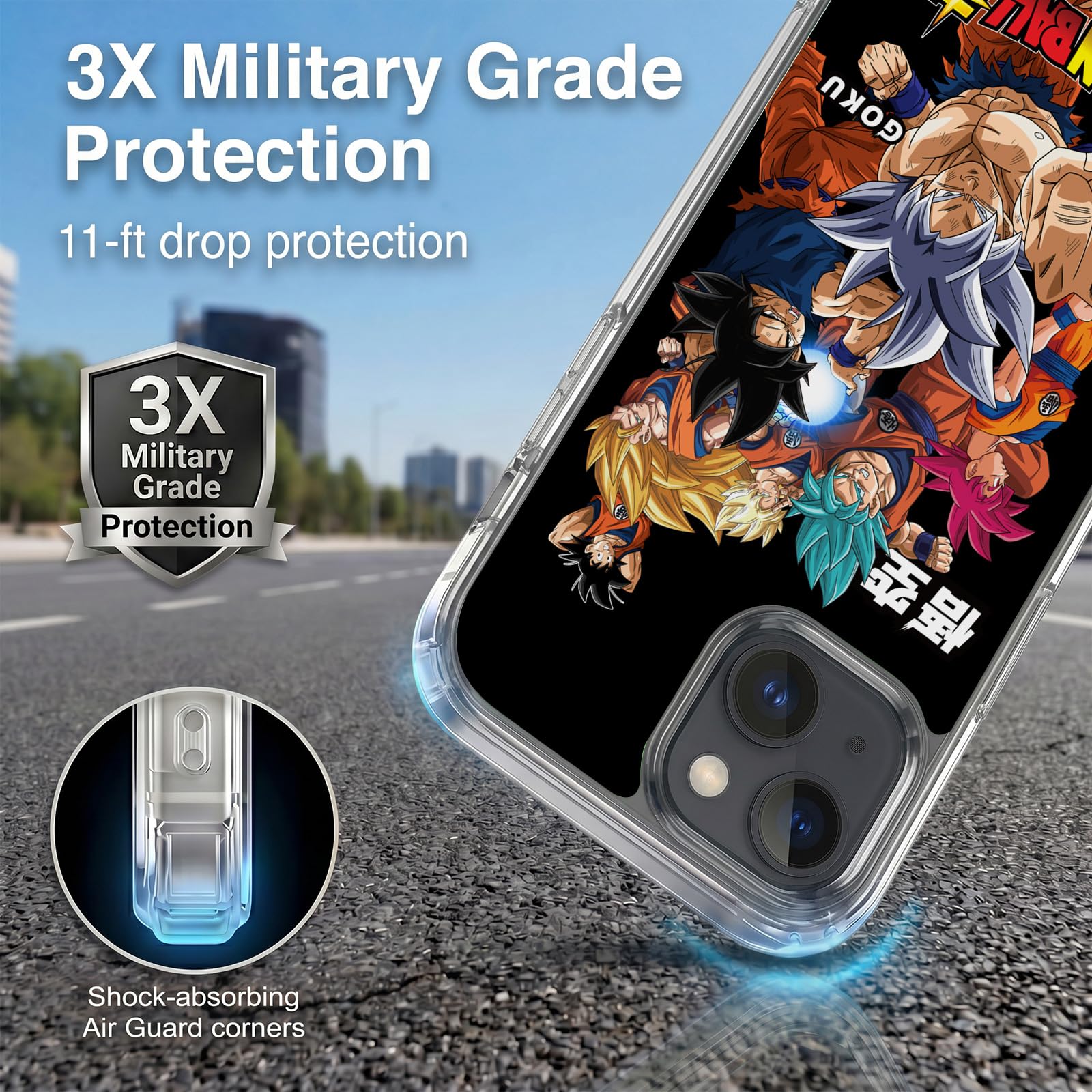 Head Case Designs Licenza Ufficiale Dragon Ball Super Goku Universe Survival Characters Custodia in Gel [Protezione di Grado Militare] Compatibile con Apple iPhone 15 E Compatibile con MagSafe