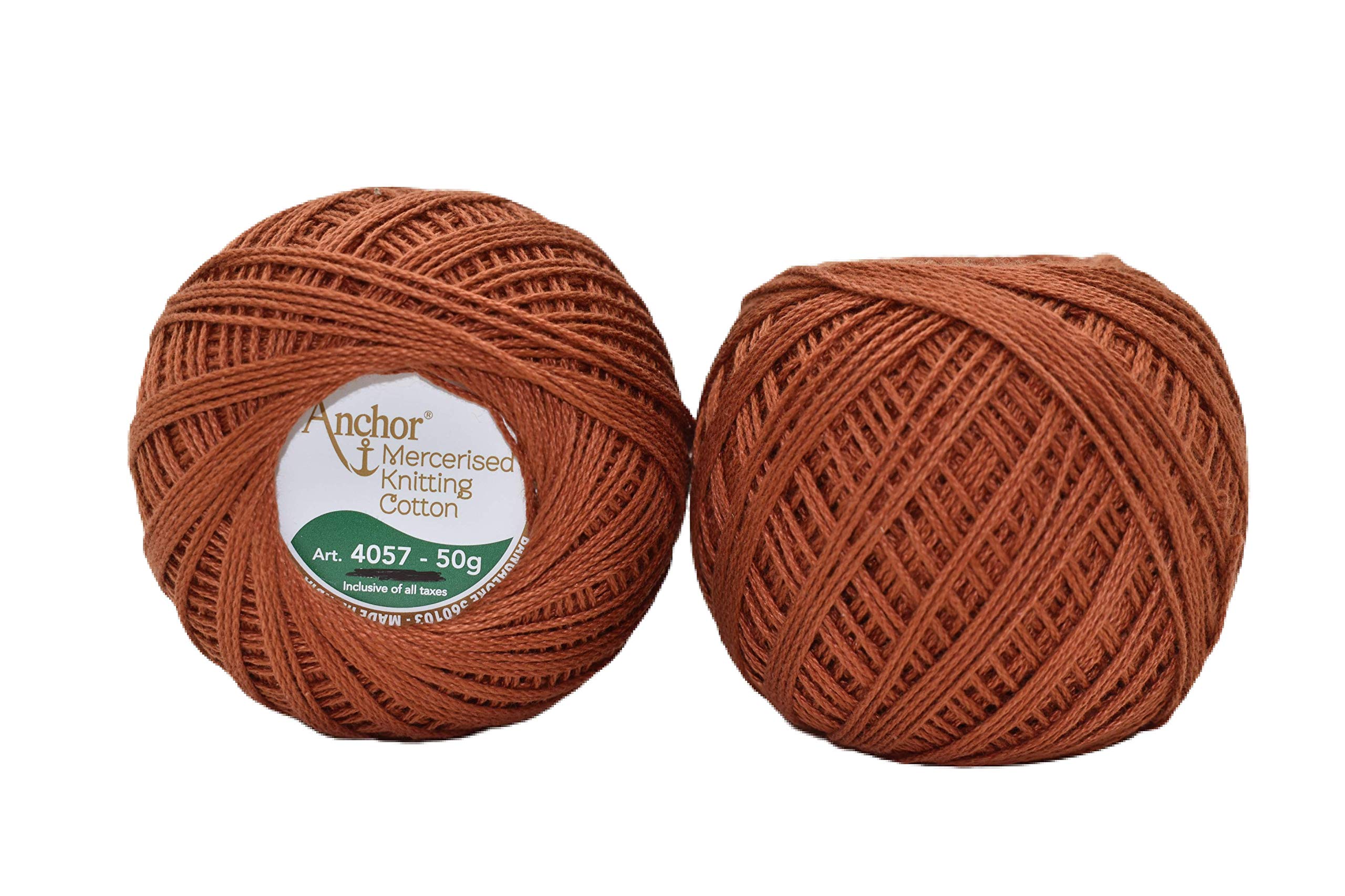 HUNNY- BUNCH® Premium Anchor Mercerised Knitting Crochet Cotton Thread Yarn Balls for Knitting, Weaving, Embroidery, DIY and Craft Making (Art. 4057) 50G - Pack of 1 (341)