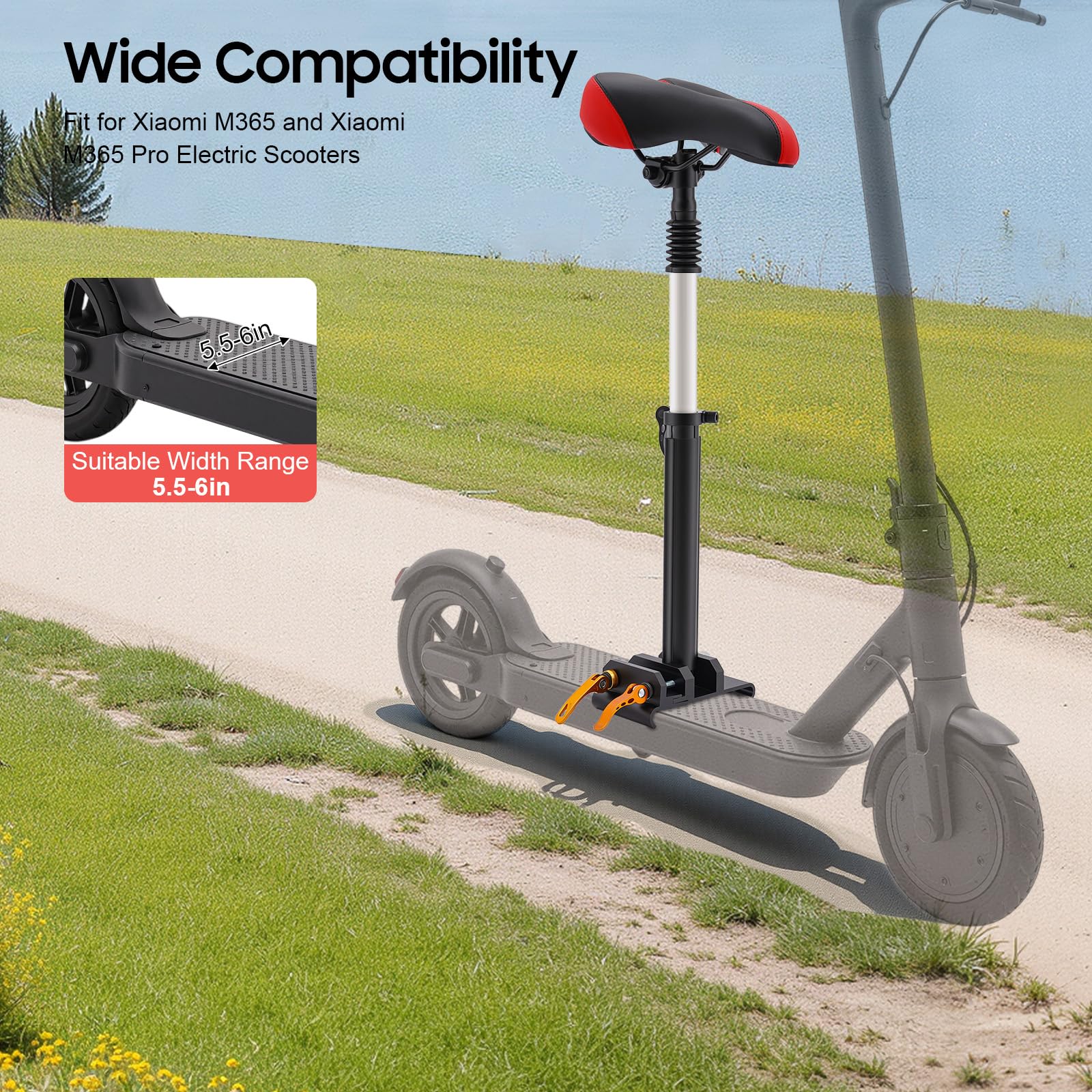 Siège pour Trottinette Électrique, Selle Réglable en Hauteur | Aluminium PU, Confortable, Installation Facile Sans Perçage