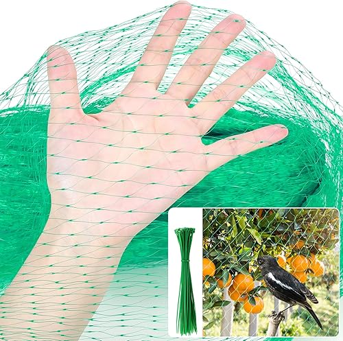 Kikhope - Red para pájaros de 16 pies x 65 pies, red antipájaros para proteger verduras, frutas y plantas