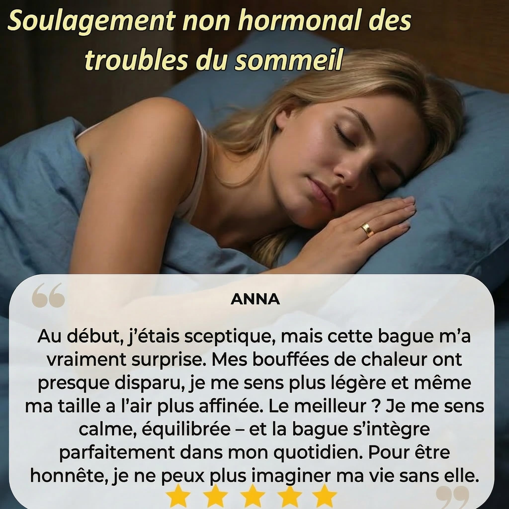 Vitalring Bague Anti Stress Magnétique Femme - Anneau d'Acupression avec 4 Aimants Néodyme pour Ménopause, Sommeil et Équilibre Hormonal au Quotidien (Black)