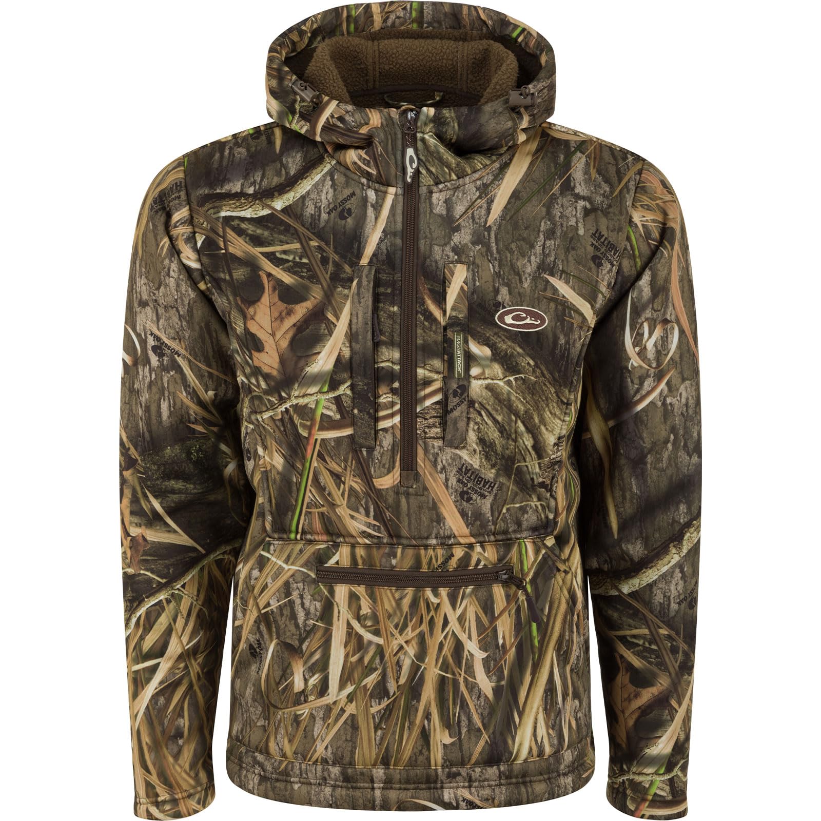 Drake Waterfowl Men's Ultimate Wader 1/4 Zip Hunting Warming Sherpa-Lined Breathable Water Repellent 4-Way Stretch Hoodie