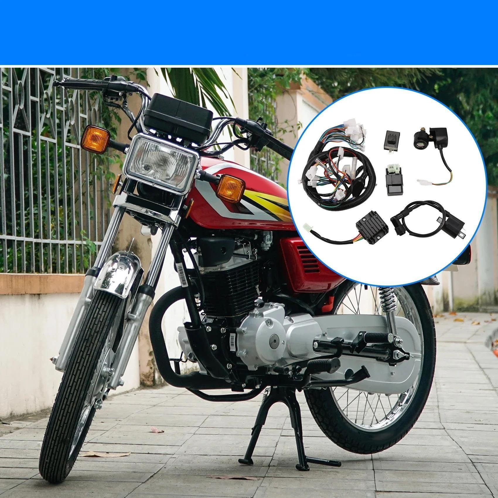 Kit arnés completo Para Jiling CG125 ZJ125 motocicleta cableado eléctrico arnés Cable CDI bobina de encendido Arnés motor independiente