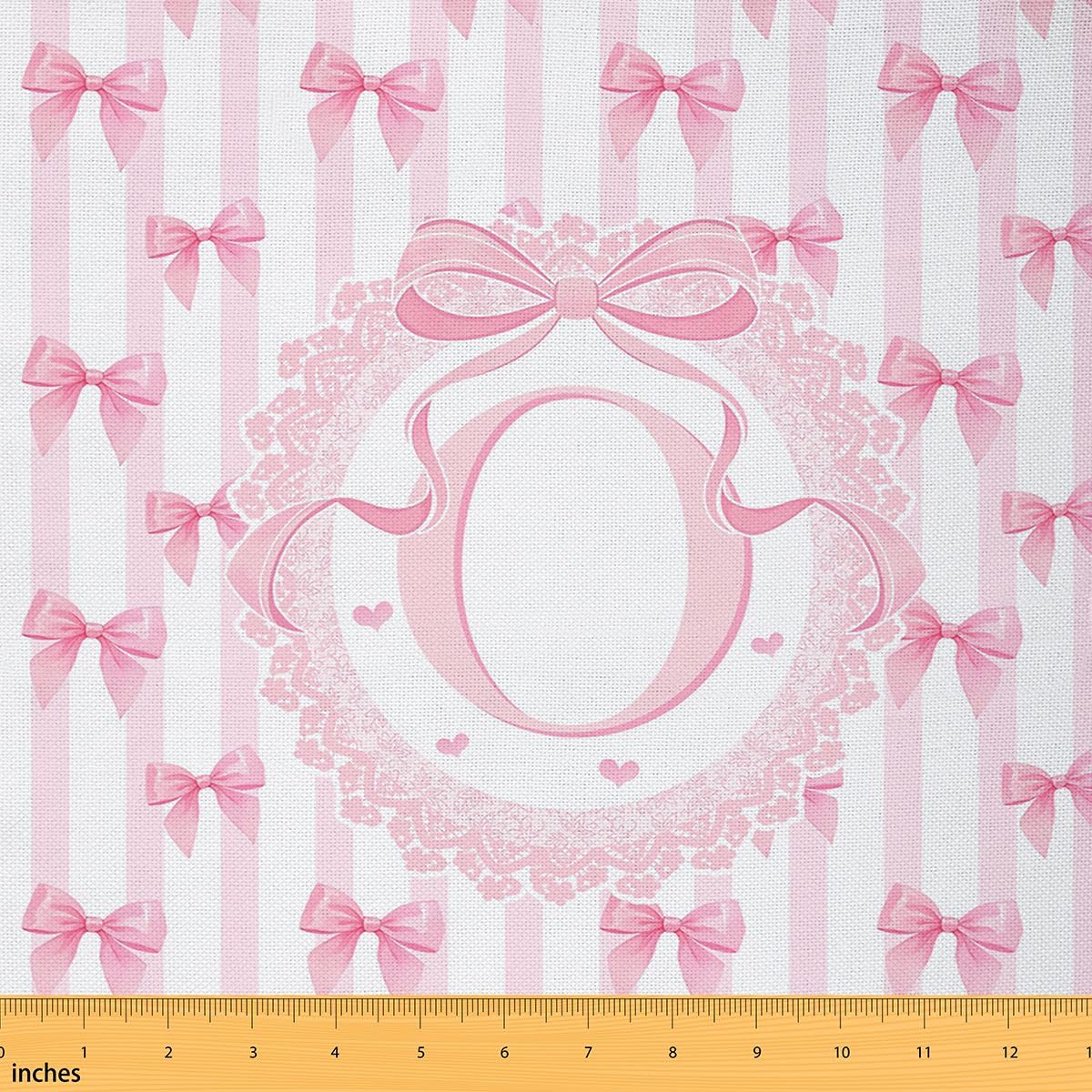 Rosa Schleifen Stoff 276x150cm Rosa Weiß Striped Schleifens Stoff Meterware Anfangs O Stoffe zum nähen Dreamy PrinzessinPolsterstoff Dekostoff Wasserdicht