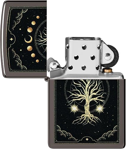 Vista 34 de Zippo Mechero de latón envejecido árbol de la vida eterna