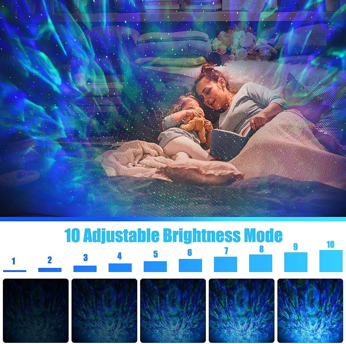 EnBrilite Star Projector Night Light, Galaxy Projector with Bluetooth Speaker White Noise Remote Control, Galaxy Light Projector for Bedroom, Celling, Kids, Party, Home Decor (Black)