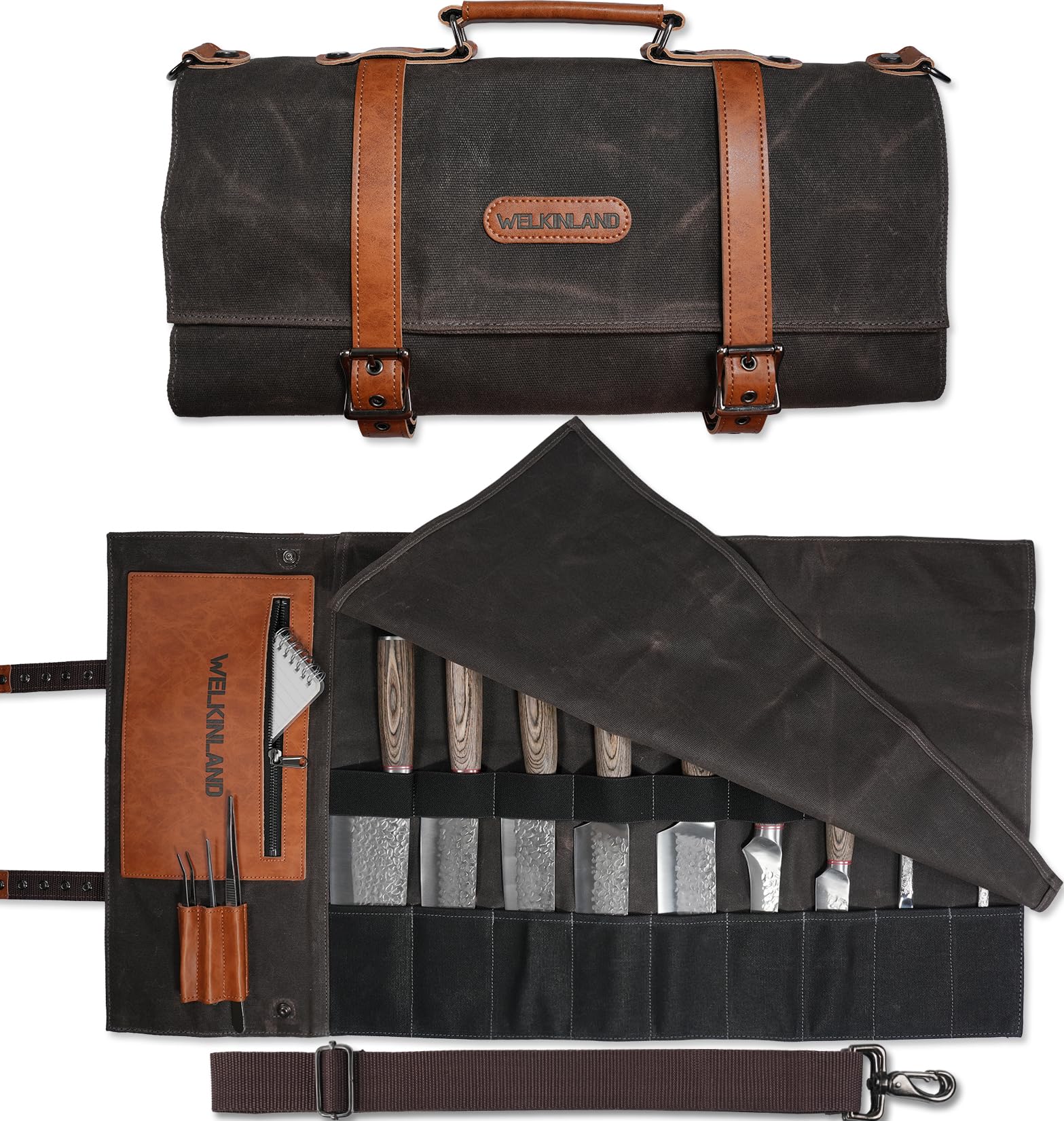 WELKINLAND 13-Pocket Knife Roll