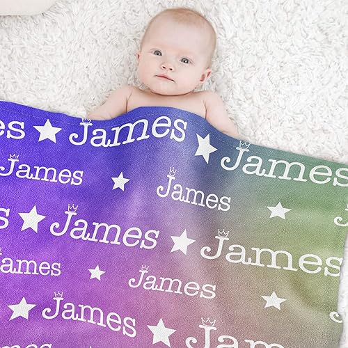 Miniatura 263 de Mantas personalizadas con nombre para niños, mantas de bebé personalizadas para niños y niñas, manta de nombre personalizada súper suave para niños