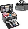 CURMIO Small First Aid Bag Empty, Family First Aid Kit Case, Medicine Storage Organizer Box For Home And Travel, Black (Patent Pending)