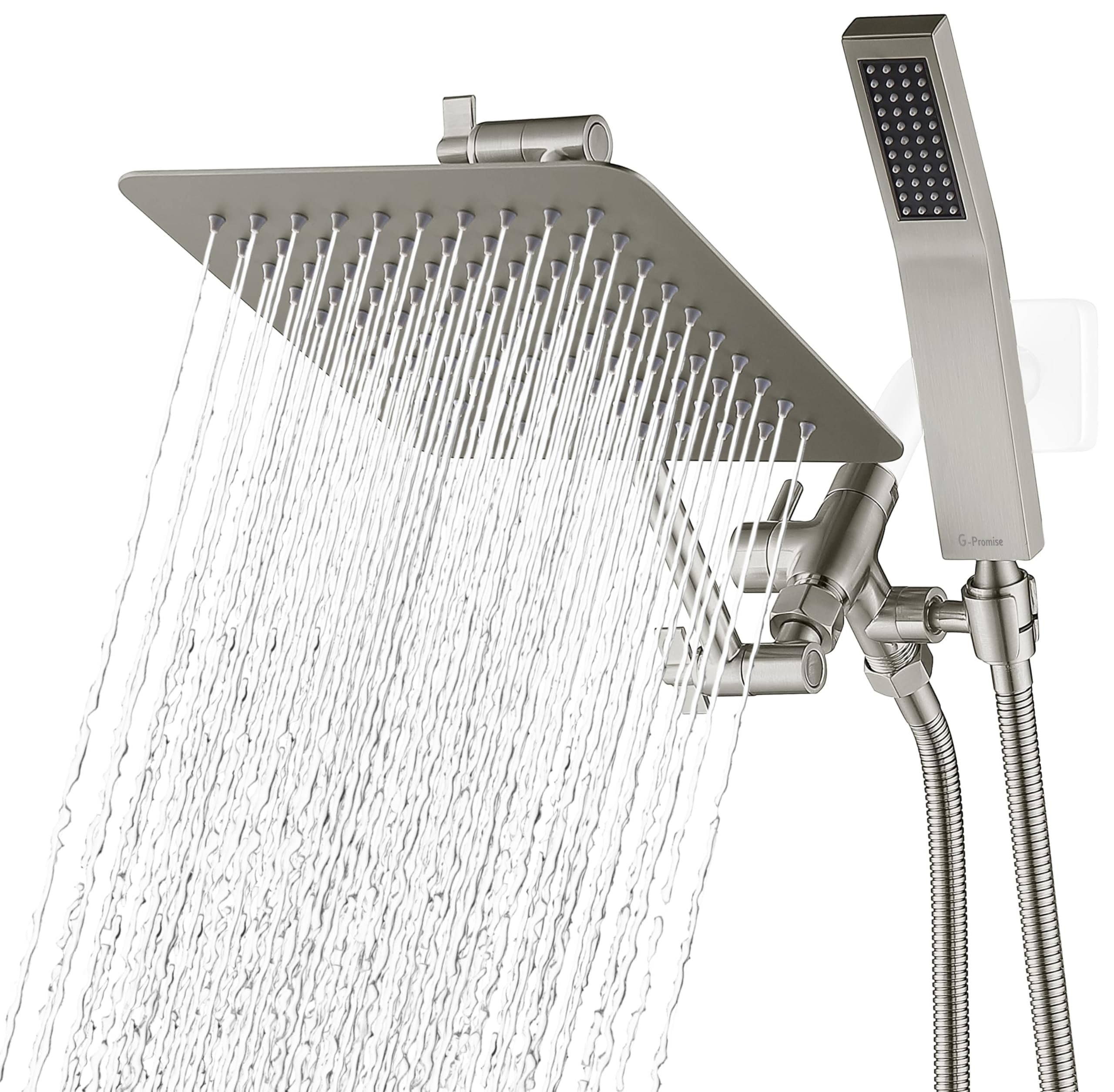 G-Promise All Metal 8 Inch Dual Square Shower Head
