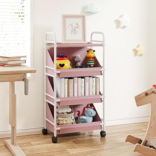 Miniatura 7 de Buzowruil Carrito de almacenamiento de tela rodante con 3 cajas de almacenamiento grandes, ruedas, adecuado para dormitorio, sala de estar, entrada,