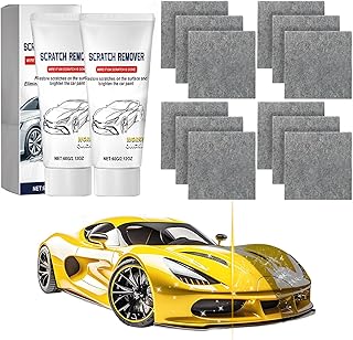 2 Pack Nano Sparkle Cloth Car Scratch Remover Paste for Vehicles, 2025 Upgrade Car Scratch Repair Kit to Erase Car Paint Scratches, Water Spots，Scuff Repair Polishing Wax Kit (2pcs(White))
