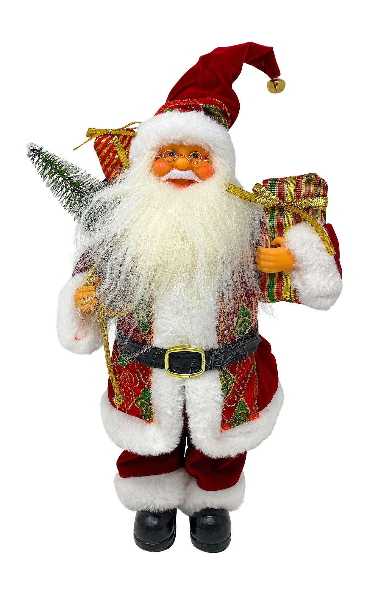 Gerson Standing Santa Statue Christmas Holiday Figurine Home Office Fireplace Mantel Tree Decoration 12" (Red)
